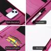 ProCase Portfolio Business Padfolio Folder with Zipper, Conference Meeting Executive File Legal Document Organizer with Pockets Letter Size A4 Writing Pad Notepad Padfolio -Navy(Magenta)