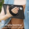 ProCase Rugged Case for iPad Pro 11 inch 2025 (M5) / 2024 (M4) with Pencil Hold, Heavy Duty Shockproof Rugged Cover with Hand Strap 360 Degree Rotatable Kickstand Protective for iPad Pro 11″ -Black(Black)