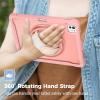 ProCase Rugged Case for iPad Pro 11 inch 2025 (M5) / 2024 (M4) with Pencil Hold, Heavy Duty Shockproof Rugged Cover with Hand Strap 360 Degree Rotatable Kickstand Protective for iPad Pro 11″ -Black(Pink)