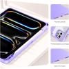 ProCase Smart Case for iPad Pro 11 Inch 2025(M5) / 2024(M4) with Pencil Holder, Clear Back Slim Tri-Angle Folio Stand Shell Tablet Cover for iPad Pro 11” -Black(Purple)