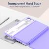 ProCase Smart Case for iPad Pro 11 Inch 2025(M5) / 2024(M4) with Pencil Holder, Clear Back Slim Tri-Angle Folio Stand Shell Tablet Cover for iPad Pro 11” -Black(Purple)
