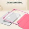 ProCase Smart Case for iPad Pro 11 Inch M5 2025/M4 2024 with Pencil Holder, Clear Back Slim Tri-fold Folio Stand Shell Tablet Cover for iPad Pro 11″ 6th/5th Gen -Black(Melonpink)