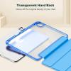 ProCase Smart Case for iPad Pro 11 Inch M5 2025/M4 2024 with Pencil Holder, Clear Back Slim Tri-fold Folio Stand Shell Tablet Cover for iPad Pro 11″ 6th/5th Gen -Black(Blue)