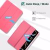 ProCase Smart Case for iPad Pro 11 Inch M5 2025/M4 2024 with Pencil Holder, Clear Back Slim Tri-fold Folio Stand Shell Tablet Cover for iPad Pro 11″ 6th/5th Gen -Black(Melonpink)