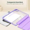 ProCase Smart Case for iPad Pro 11 Inch M5 2025/M4 2024 with Pencil Holder, Clear Back Slim Tri-fold Folio Stand Shell Tablet Cover for iPad Pro 11″ 6th/5th Gen -Black(Purple)