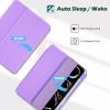 ProCase Smart Case for iPad Pro 11 Inch M5 2025/M4 2024 with Pencil Holder, Clear Back Slim Tri-fold Folio Stand Shell Tablet Cover for iPad Pro 11″ 6th/5th Gen -Black(Purple)
