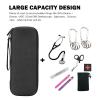 ProCase Stethoscope Hard Carrying Case, Shockproof Travel Storage Bag for Littmann/Omron/ADC/Dixie EMS Stethoscope, with Extra Mesh Pockets for Small Accessories [Device NOT Included] -Black(Black)