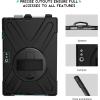 ProCase Surface Pro 6/ Surface Pro 5/ Pro 4/ Pro LTE Case, Full Body Hybrid Protective Case, 360 Degree Rotatable Heavy-Duty Cover with Adjustable Hand Strap, Shoulder Belt and Kickstand -Black(Black)