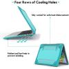 ProCase for MacBook Air 13 Inch Case 2020 2019 2018 Release A2337 M1 A2179 A1932, Heavy Duty Slim Hard Shell Protective Cover with Fold Kickstand for MacBook Air 13 Retina with Touch ID -Black(Lightblue)