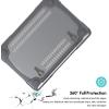 ProCase for MacBook Air 13 Inch Case 2020 2019 2018 Release A2337 M1 A2179 A1932, Heavy Duty Slim Hard Shell Protective Cover with Fold Kickstand for MacBook Air 13 Retina with Touch ID -Black(Grey)