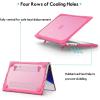 ProCase for MacBook Pro 14.2 Inch 2026 M5 / M5 Pro / M5 Max, 2024 M4 A3112 A3185 A3401, 2023–2021 M3 A2918 A2992 M2 A2779 M1 A2442, Heavy Duty Hard Shell Case with Fold Kickstand -Lightblue(Rosered)