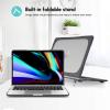 ProCase for MacBook Pro 16 2019 A2141, Heavy Duty Hard Shell Dual Layer Protective Cover with Fold Kickstand -Black(Black)