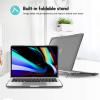 ProCase for MacBook Pro 16 2019 A2141, Heavy Duty Hard Shell Dual Layer Protective Cover with Fold Kickstand -Black(Grey)