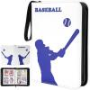 ProCase 4-Pocket Baseball Card Binder Fits 440 Cards, Sport Trading Card Album Book with 55 Sleeves for Baseball Colletible Card Holder -Medium(Blue)