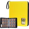 ProCase 900 Pockets Card Binder with Clear Window for Trading Cards, 9 Double Sided Pockets Cards Colletction Album Holder with Removable Sleeves for MTG, TCG, Sports Cards, Football Cards -Black(Yellow)