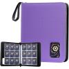 ProCase 900 Pockets Card Binder with Clear Window for Trading Cards, 9 Double Sided Pockets Cards Colletction Album Holder with Removable Sleeves for MTG, TCG, Sports Cards, Football Cards -Black(Purple)