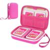 ProCase Collectible Trading Card Case, Hard Travel Carrying Storage Box Holds 300+ Cards for MTG, TCG, Yu-Gi-Oh, Lorcana, Holder Organizer with Removable Divider and Multiple Color Options -Black(Pink)