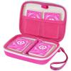 ProCase Collectible Trading Card Case, Hard Travel Carrying Storage Box Holds 300+ Cards for MTG, TCG, Yu-Gi-Oh, Lorcana, Holder Organizer with Removable Divider and Multiple Color Options -Black(Light Pink)