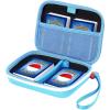 ProCase Collectible Trading Card Case, Hard Travel Carrying Storage Box Holds 300+ Cards for MTG, TCG, Yu-Gi-Oh, Lorcana, Holder Organizer with Removable Divider and Multiple Color Options -Black(Light Blue)