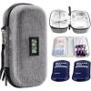 ProCase Diabetic Supplies Hard Travel Case, Diabetes Storage Bag for Glucose Meter, Insulin Pen, Blood Sugar Test Strips, Syringe, Needles and More Kits, Diabetic Care Kits Organizer Holder -Navy(Grey)