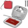 ProCase Hard Carrying Case Compatible for Samsung T7/ T7 Touch Portable SSD with 2 Cable Ties, Shockproof Travel Organizer for 500GB 1TB 2TB USB 3.2 External Solid State Drives Red(Red)