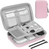 ProCase Hard Travel Electronic Organizer Case for MacBook Power Adapter Chargers Cables Power Bank Apple Magic Mouse Apple Pencil USB Flash Disk SD Card Small Portable Accessories Bag(Rosegold)