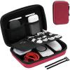 ProCase Hard Travel Electronic Organizer Case for MacBook Power Adapter Chargers Cables Power Bank Apple Magic Mouse Apple Pencil USB Flash Disk SD Card Small Portable Accessories Bag(Wine)
