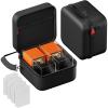 ProCase MTG Hard Carrying Card Deck Box, 4 HD Acrylic Deck Boxes Hold 400+ Double-Sleeved Cards with Card Dividers for Sports Cards, TCG, PKM -Black