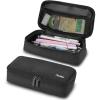 ProCase Pencil Case, Large Capacity Students Stationery Pouch Pen Bag Holder, Portable Desk Organizer with Double Zipper for School Office Supplies(Black)