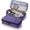 ProCase Pencil Case, Large Capacity Students Stationery Pouch Pen Bag Holder, Portable Desk Organizer with Double Zipper for School Office Supplies(Purple)