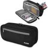 ProCase Pencil Case Pen Bag, Two Layers Big Capacity Pencil Pouch Pen Organizer Durable Stationery Holder for Marker Organization School Supplies Office Storage Desk Organizing(Black)