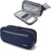 ProCase Pencil Case Pen Bag, Two Layers Big Capacity Pencil Pouch Pen Organizer Durable Stationery Holder for Marker Organization School Supplies Office Storage Desk Organizing(Navy)