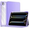 ProCase Smart Case for iPad Pro 11 Inch 2025(M5) / 2024(M4) with Pencil Holder, Clear Back Slim Tri-Angle Folio Stand Shell Tablet Cover for iPad Pro 11” -Black(Purple)