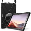 ProCase Surface Pro 6/ Surface Pro 5/ Pro 4/ Pro LTE Case, Full Body Hybrid Protective Case, 360 Degree Rotatable Heavy-Duty Cover with Adjustable Hand Strap, Shoulder Belt and Kickstand -Black(Black)