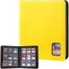ProCase Top Loader Binder, 9 Pocket Holds 324 Toploaders, Waterproof PU Leather with Non-PVC Pockets for Trading Cards or Sports Cards, Compatible with TCG, MTG in 3″x4″ Toploader -Lightblue(1-Yellow)