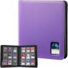 ProCase Top Loader Binder, 9 Pocket Holds 324 Toploaders, Waterproof PU Leather with Non-PVC Pockets for Trading Cards or Sports Cards, Compatible with TCG, MTG in 3″x4″ Toploader -Lightblue(3-Purple)