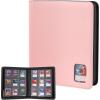 ProCase Top Loader Binder, 9 Pocket Holds 324 Toploaders, Waterproof PU Leather with Non-PVC Pockets for Trading Cards or Sports Cards, Compatible with TCG, MTG in 3″x4″ Toploader -Lightblue(6-Pink)