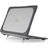 ProCase for MacBook Air 13 Inch Case 2020 2019 2018 Release A2337 M1 A2179 A1932, Heavy Duty Slim Hard Shell Protective Cover with Fold Kickstand for MacBook Air 13 Retina with Touch ID -Black(Black)