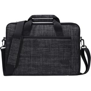 ProCase 14-15.6 Inch Briefcase Messenger Bag with Shoulder Strap and Handle for MacBook Pro 16”, 14 15 Inch Laptop Surface Book 3 15″ Ultrabook MacBook Chromebook Acer Asus Dell HP Sony –Black(Black Plaid)