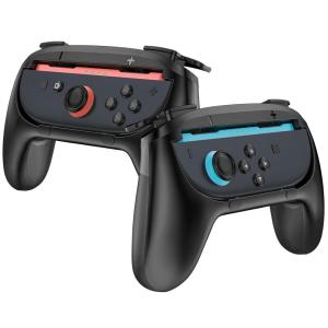 ProCase 2 Pack Joy-Con Grips for Nintendo Switch 2 2025 Released, Wear-Resistant Comfort Controller Hand Grip Handles Holder for Joycon -Black(Black)