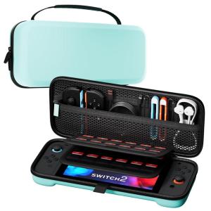 ProCase Carrying Case for Nintendo Switch 2 (2025) with 24 Game Card Slots, Hard Portable Travel Case Storage Bag Protective Pouch for 2025 Nintendo Switch 2 Console & Accessories -Red(Matcha (Standard Size))