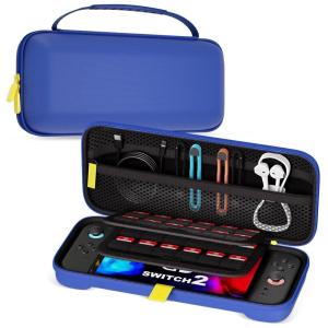 ProCase Carrying Case for Nintendo Switch 2 (2025) with 24 Game Card Slots, Hard Portable Travel Case Storage Bag Protective Pouch for 2025 Nintendo Switch 2 Console & Accessories -Red(Blue (Standard Size))