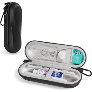 ProCase Electric Toothbrush Travel Case for Oral-B 1000/1500/5000/6000/7000/7500/9600 & iO 7/8/9/10, Philips Sonicare 1100/4100/5100/5300/6100, Water-Resistant Hard Case -L,Plum(Black)