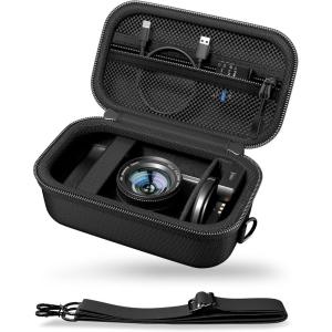 ProCase Hard 4K Digital Camera Case for VJIANGER, JGIPL, Duluvulu, Zostuic, Oiadek, Lecnippy, NIKICAM Camera Accessories, Protective Vlogging Travel Carrying Storage Bag with Shoulder Strap -Black(Black)