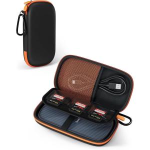 ProCase Hard Carrying Case for 2025 SanDisk Extreme Pro Portable SSD with USB4 4TB 2TB, USB-C External Solid State Drive EVA Travel Storage Bag Protective Cover with 3 Card Slots -Black(Black)