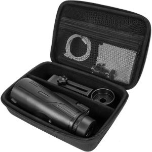 ProCase Hard Carrying Case for Monocular Telescope, Travel Storage Bag Compatible with Gosky 12×55/ Pankoo 12X50, 40X60/ Titan 12×55/ Viajero 12×50, Starscope Phone Tripod Accessories Holder -Black