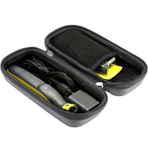 ProCase Hard Case for Electric Trimmer and Shaver, Travel Organizer Carrying Bag for QP2520 QP2530 QP2620 QP2630 -Black(Carbon)