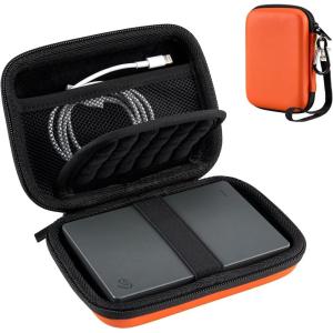 ProCase Hard Drive Case for Canvio Basics Western Digital WD Elements My Passport Seagate Portable Backup Plus Slim 1TB 2TB 3TB 4TB USB 3.0, 2.5”, Samsung T9 Portable External Hard Drive Case -Red(Orange)