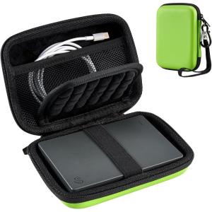 ProCase Hard Drive Case for Canvio Basics Western Digital WD Elements My Passport Seagate Portable Backup Plus Slim 1TB 2TB 3TB 4TB USB 3.0, 2.5”, Samsung T9 Portable External Hard Drive Case -Red(Green)