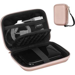 ProCase Hard Drive Case for Canvio Basics Western Digital WD Elements My Passport Seagate Portable Backup Plus Slim 1TB 2TB 3TB 4TB USB 3.0, 2.5”, Samsung T9 Portable External Hard Drive Case -Red(Rosegold)